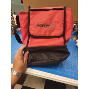 Verizon Lunch Bag Red Black Insulated Cooler Tote Work School Travel
